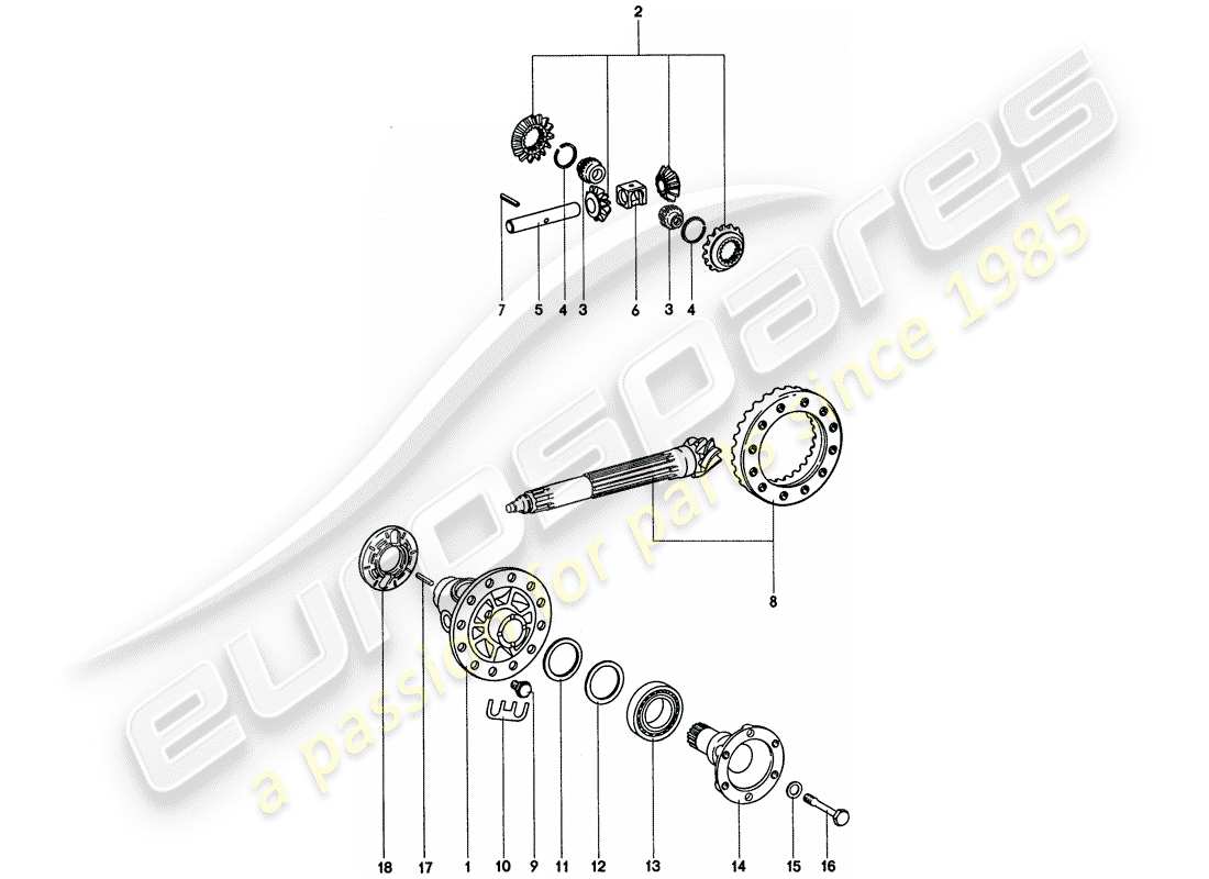 a part diagram from the porsche 911 parts catalogue