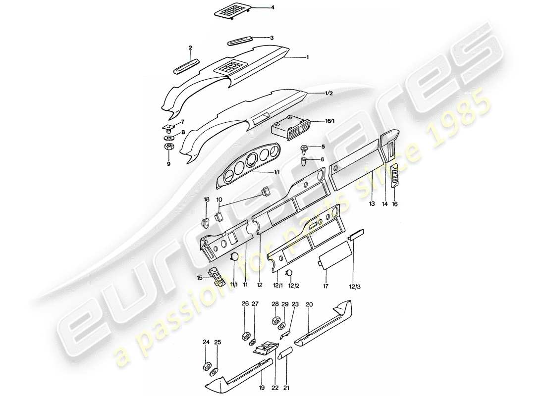 a part diagram from the porsche 1975 (911) parts catalogue