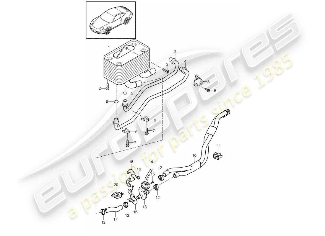VIEW PARTS DIAGRAMS FROM THE PORSCHE 997 PARTS CATALOGUE a part diagram from the porsche 997 parts catalogue