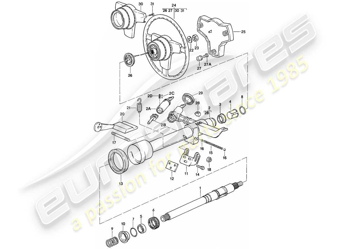 a part diagram from the porsche 1982 (928) parts catalogue