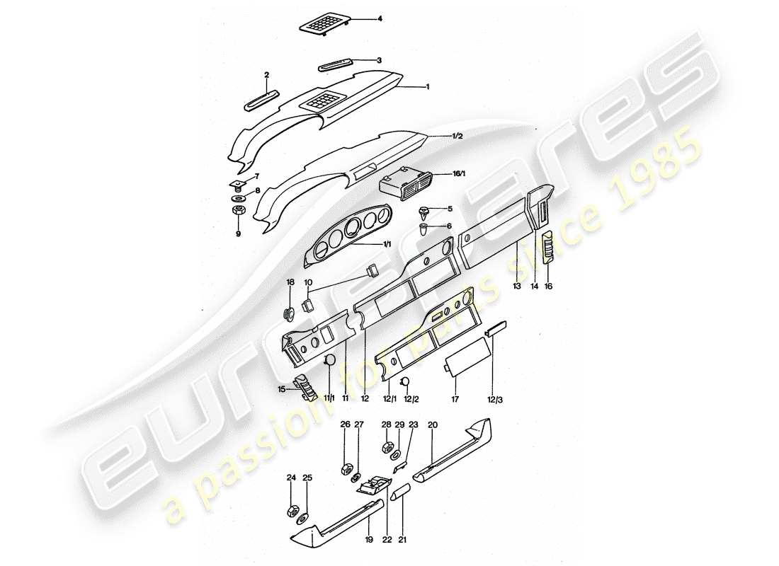 a part diagram from the porsche 1976 (911 turbo) parts catalogue
