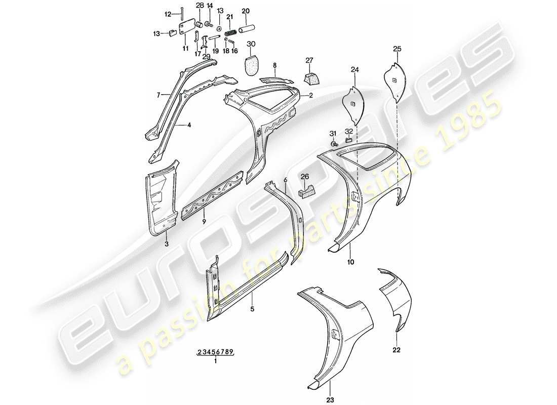 VIEW PARTS DIAGRAMS FROM THE PORSCHE 928 PARTS CATALOGUE a part diagram from the porsche 928 parts catalogue