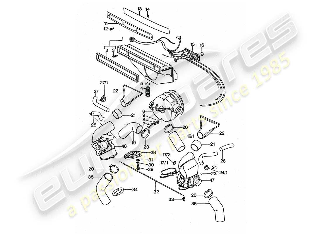 a part diagram from the porsche 1976 (911 turbo) parts catalogue