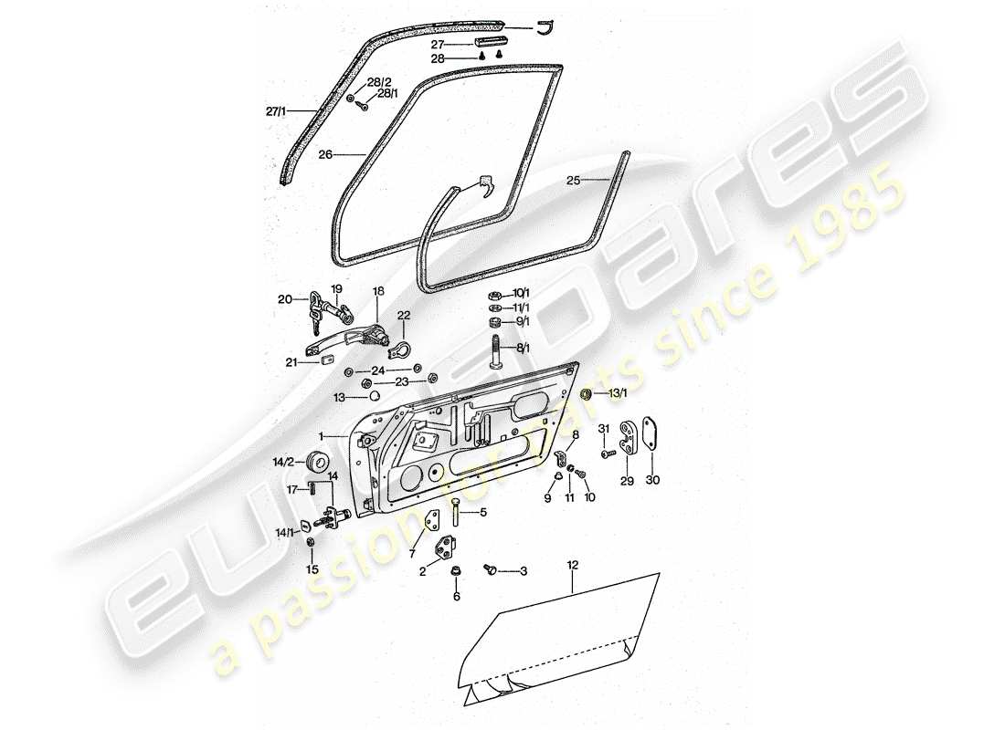 a part diagram from the porsche 1976 (911 turbo) parts catalogue