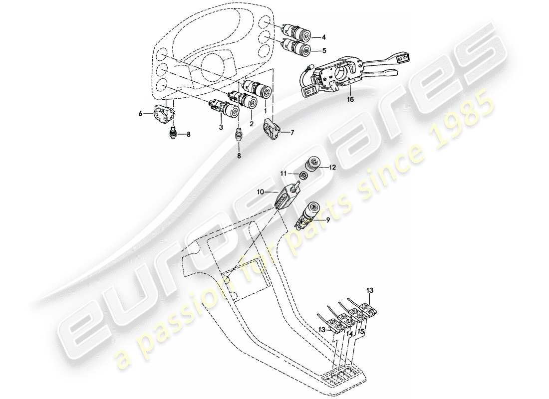 a part diagram from the porsche 1979 (928) parts catalogue