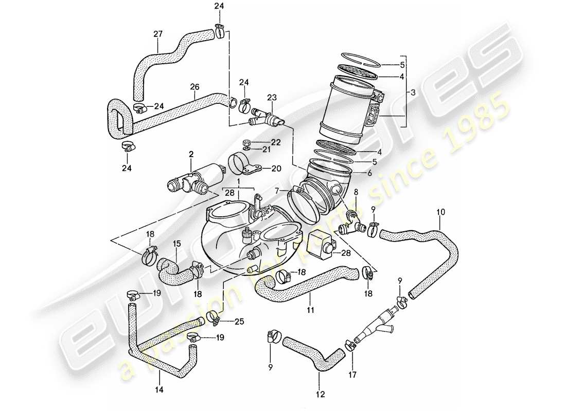 a part diagram from the porsche 1991 (928) parts catalogue