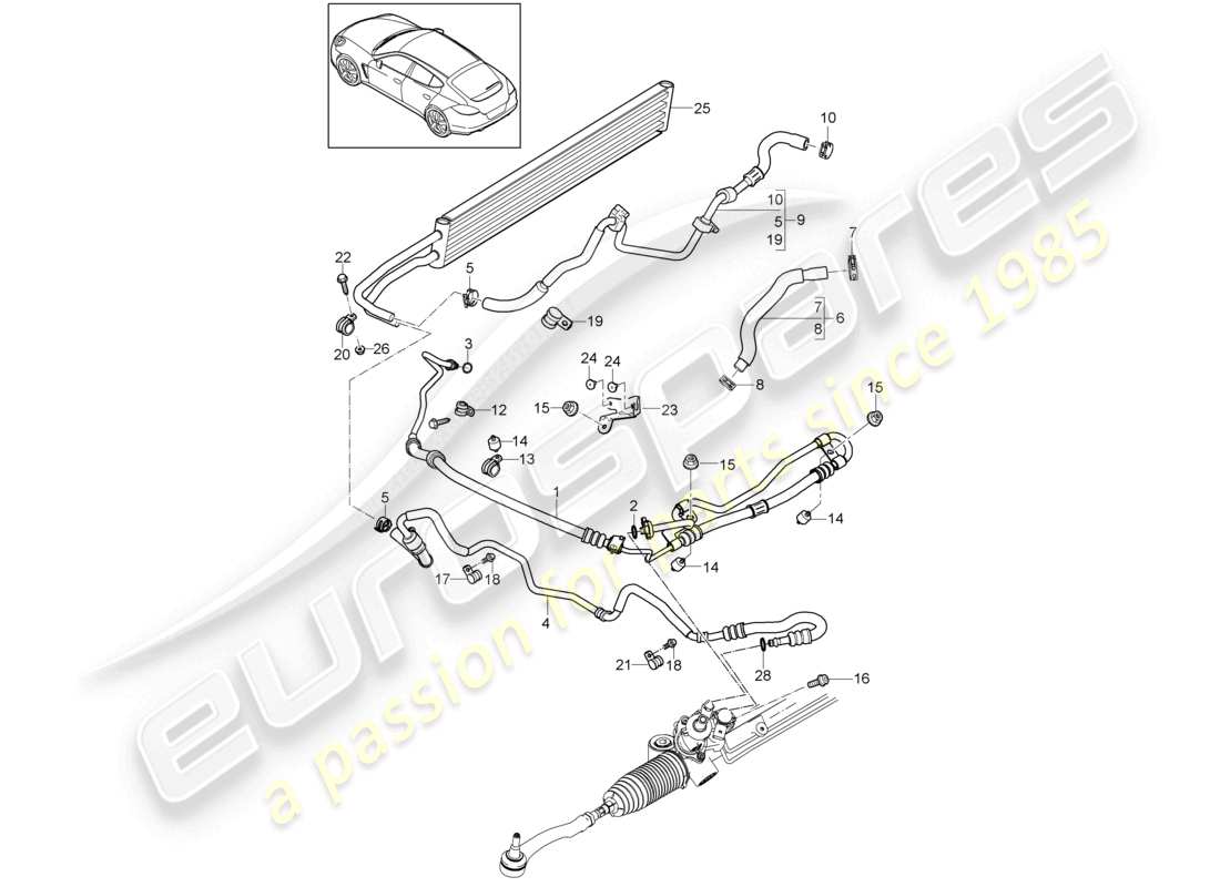 a part diagram from the porsche panamera parts catalogue