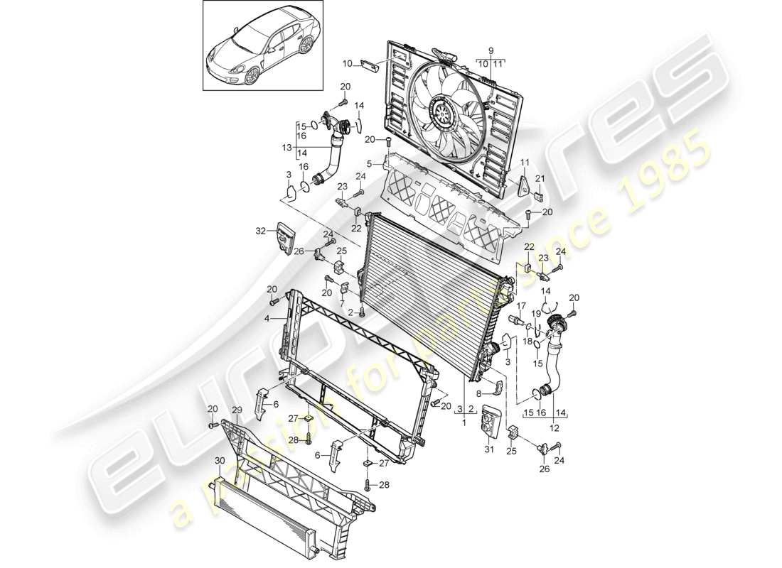 a part diagram from the porsche panamera parts catalogue