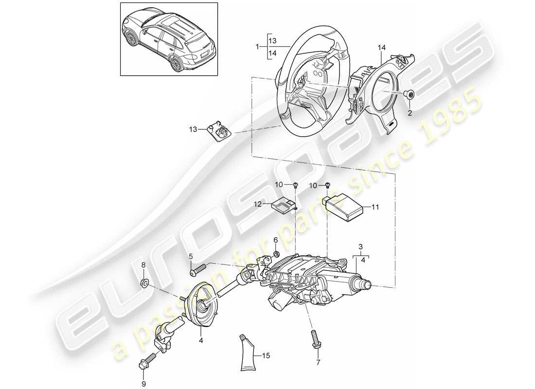 VIEW PARTS DIAGRAMS FROM THE PORSCHE CAYENNE PARTS CATALOGUE a part diagram from the porsche cayenne parts catalogue