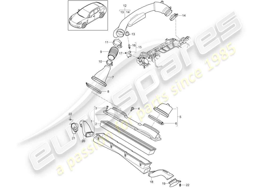 a part diagram from the porsche panamera parts catalogue