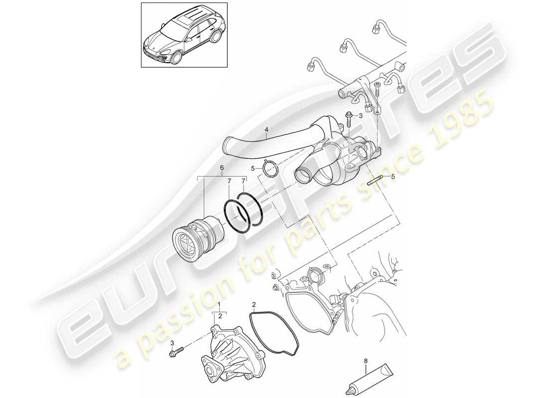 a part diagram from the porsche 2014 (cayenne e2 92a) parts catalogue