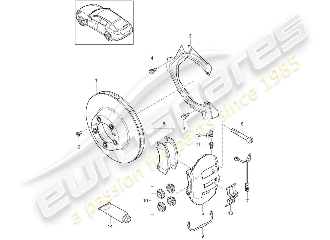 a part diagram from the porsche panamera parts catalogue