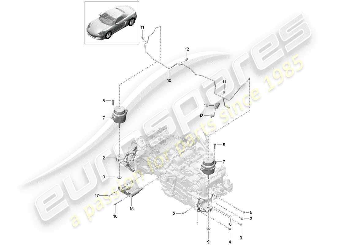 a part diagram from the porsche boxster parts catalogue