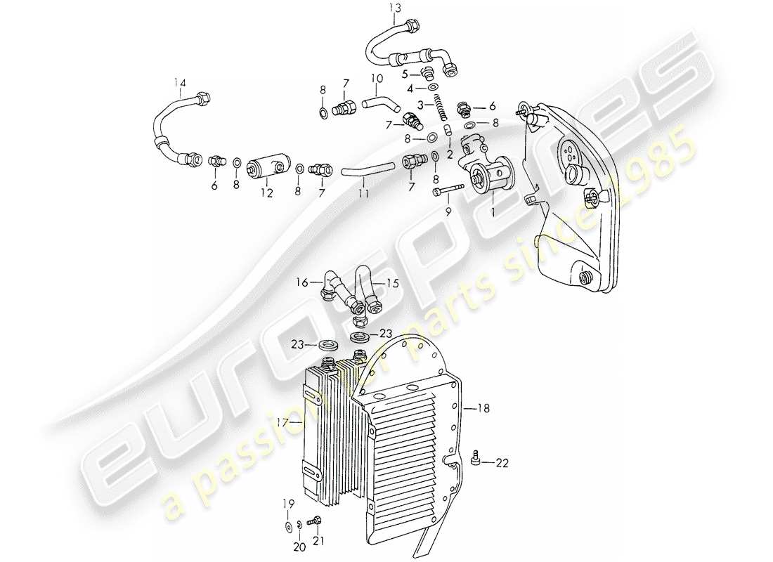 a part diagram from the porsche 911 parts catalogue