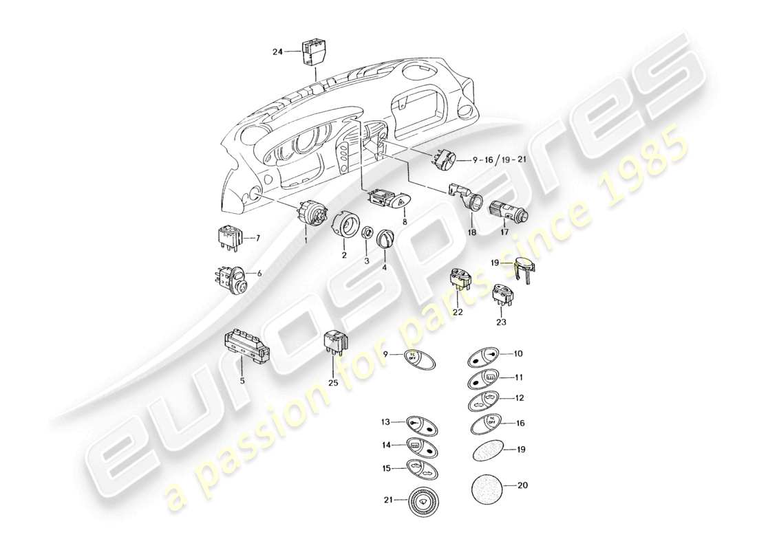 a part diagram from the porsche 2002 (986 boxster) parts catalogue