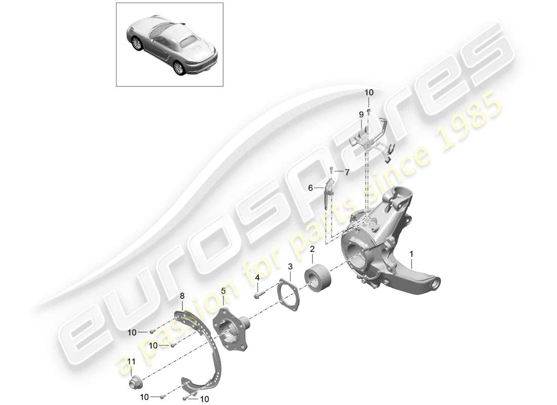a part diagram from the porsche 2018 (718 boxster) parts catalogue