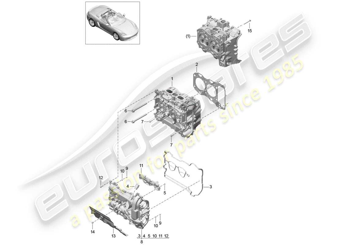 a part diagram from the porsche boxster parts catalogue