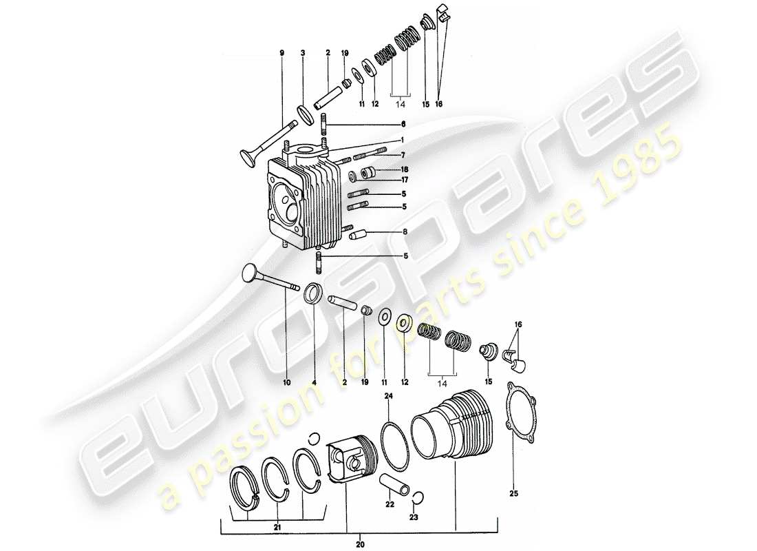 a part diagram from the porsche 911 parts catalogue