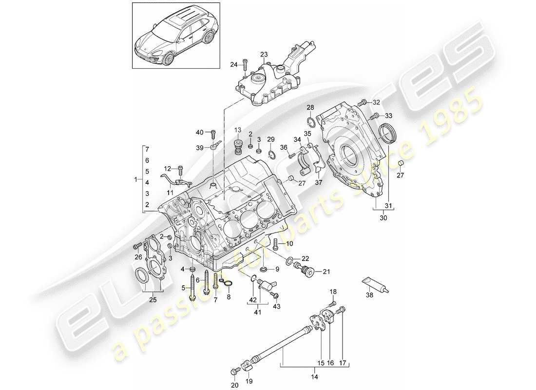 a part diagram from the porsche cayenne parts catalogue