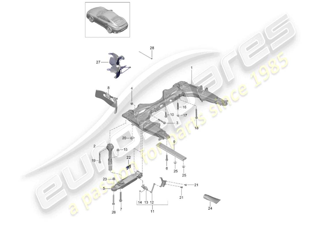 a part diagram from the porsche 2015 (991-1 turbo) parts catalogue