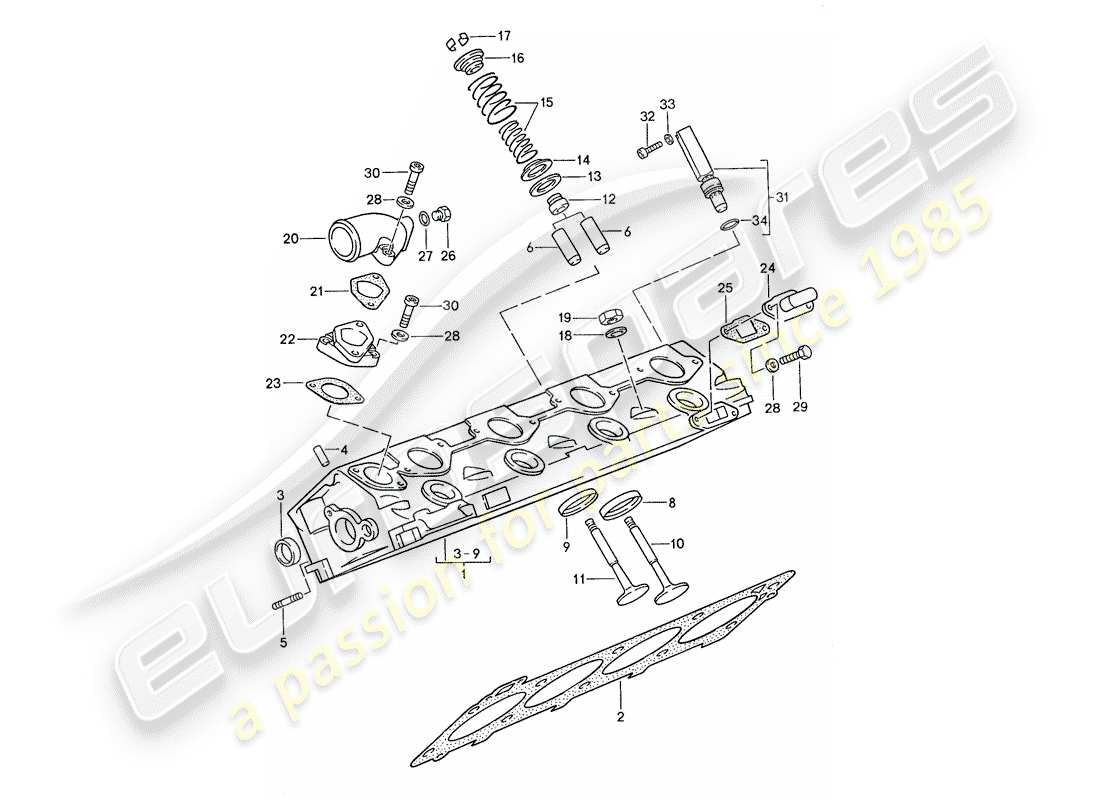 a part diagram from the porsche 944 parts catalogue