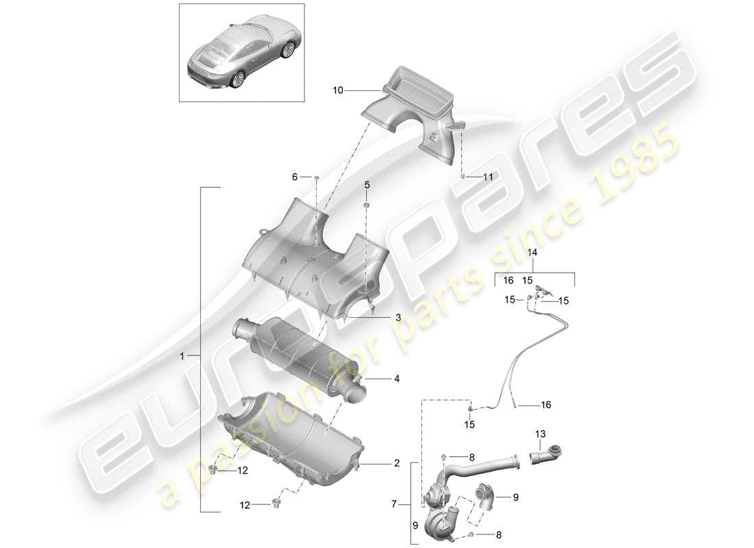 a part diagram from the porsche 2020 (991-2) parts catalogue