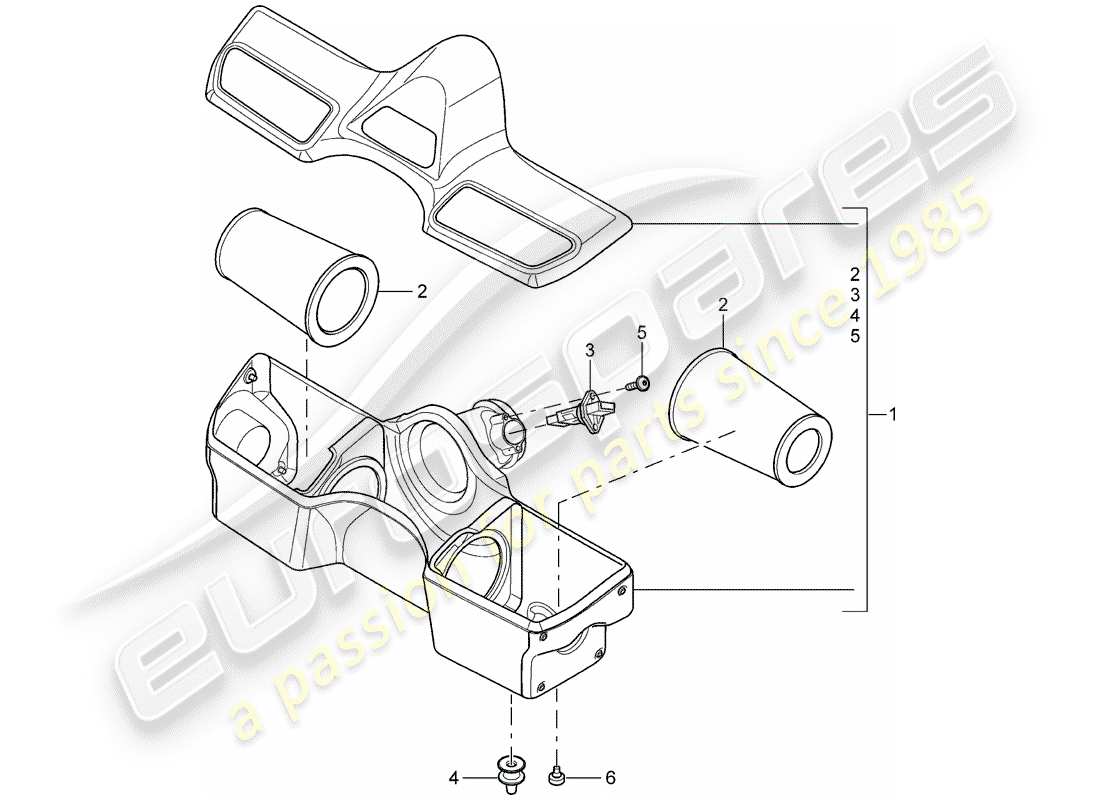 a part diagram from the porsche 2010 (997-2 gt3) parts catalogue