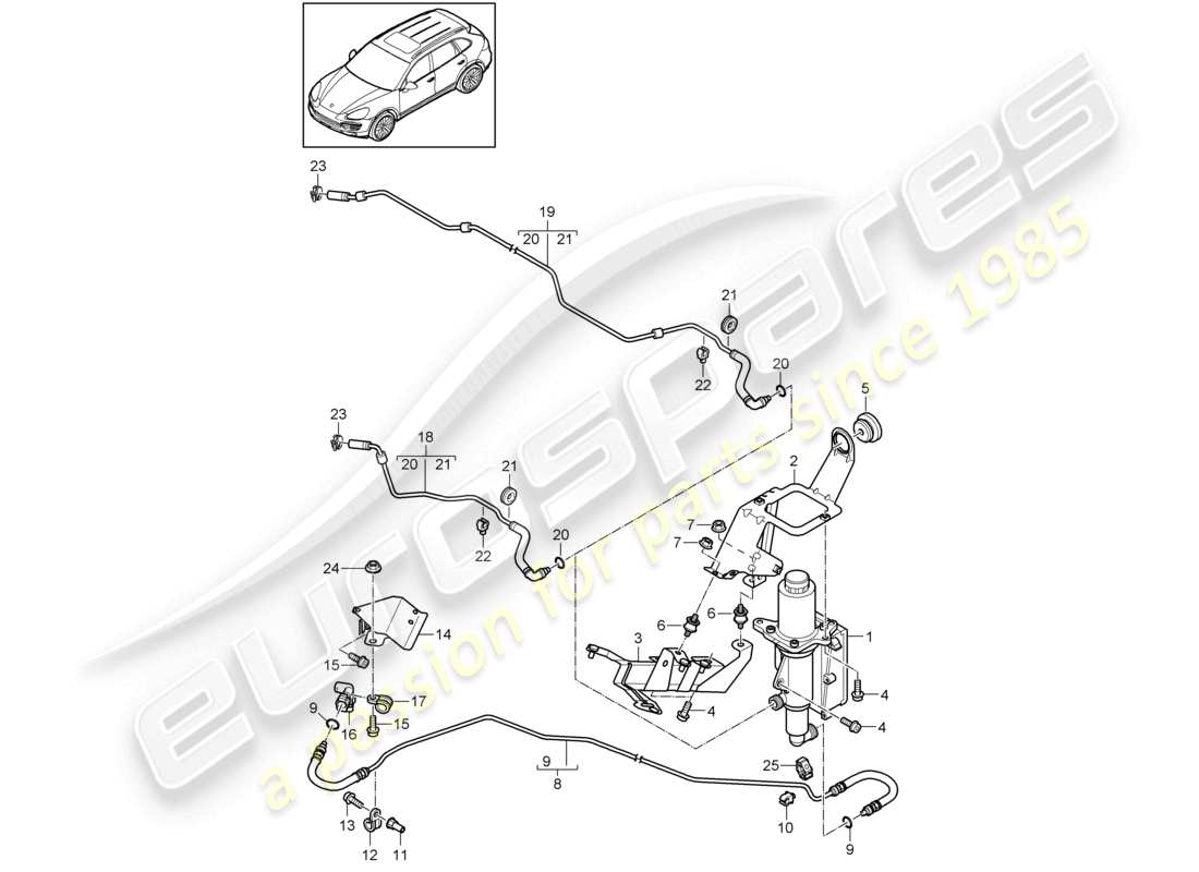 VIEW PARTS DIAGRAMS FROM THE PORSCHE CAYENNE PARTS CATALOGUE a part diagram from the porsche cayenne parts catalogue