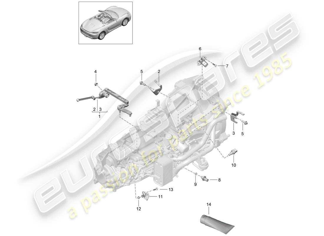 a part diagram from the porsche boxster parts catalogue