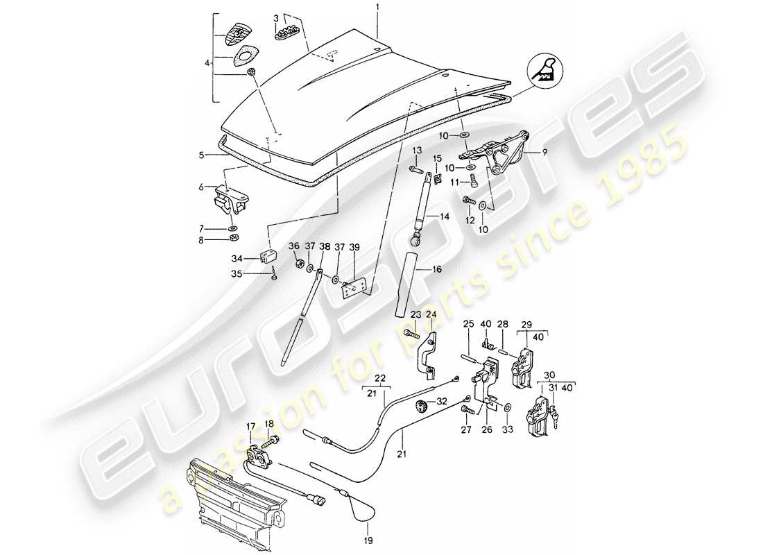 a part diagram from the porsche 1996 (993) parts catalogue