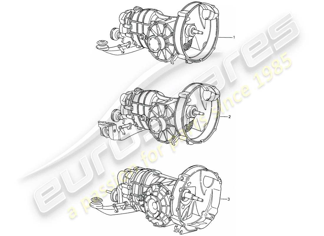 a part diagram from the porsche 1996 (refurbished and exchange catalogue) parts catalogue