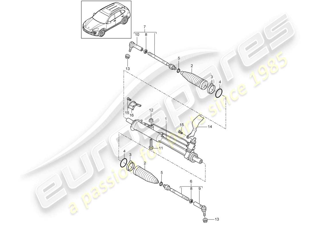 a part diagram from the porsche 2013 (cayenne e2 92a) parts catalogue