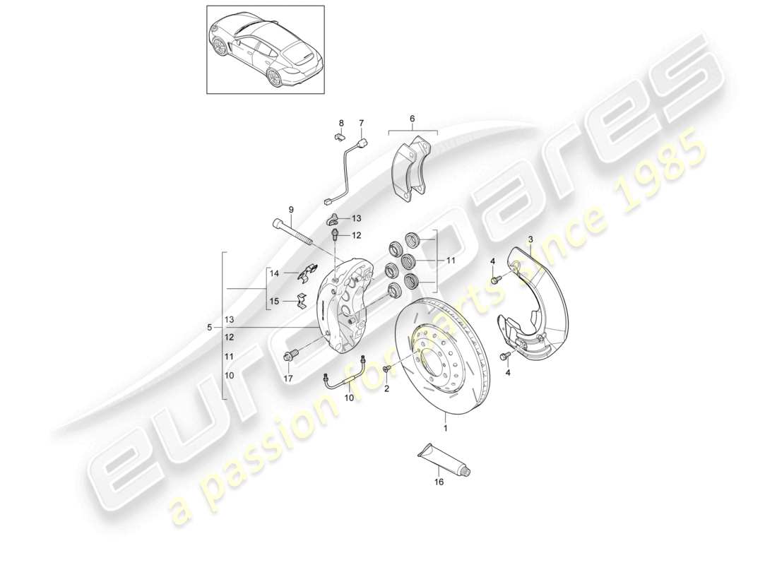 a part diagram from the porsche 2014 (panamera 970) parts catalogue