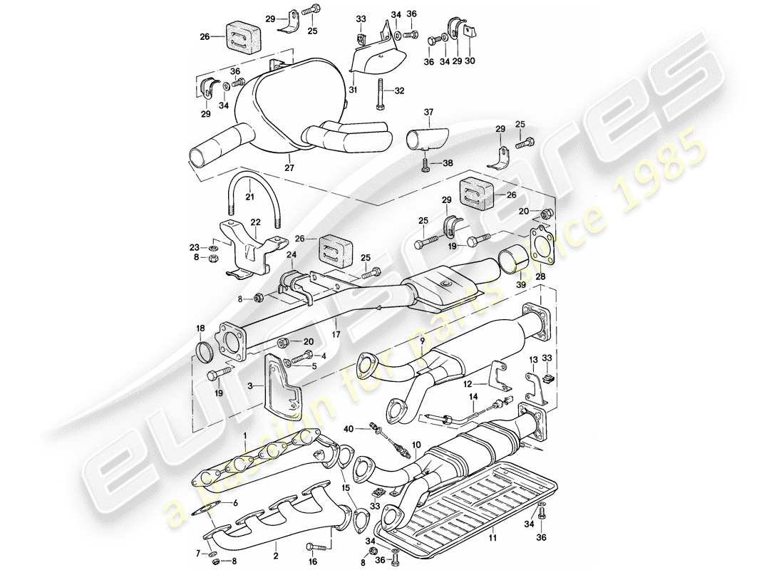 a part diagram from the porsche 1981 (928) parts catalogue
