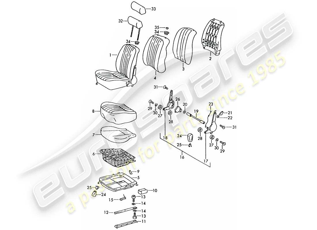 a part diagram from the porsche 1970 (911) parts catalogue