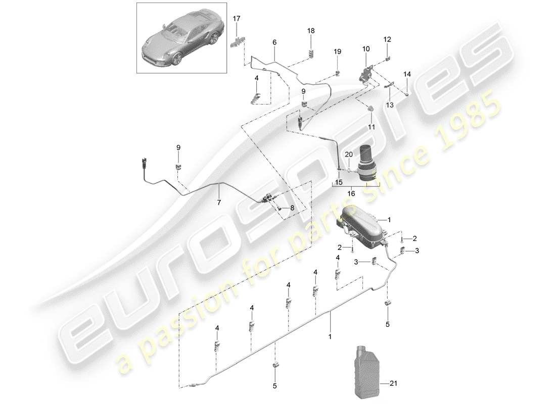 a part diagram from the porsche 991 parts catalogue