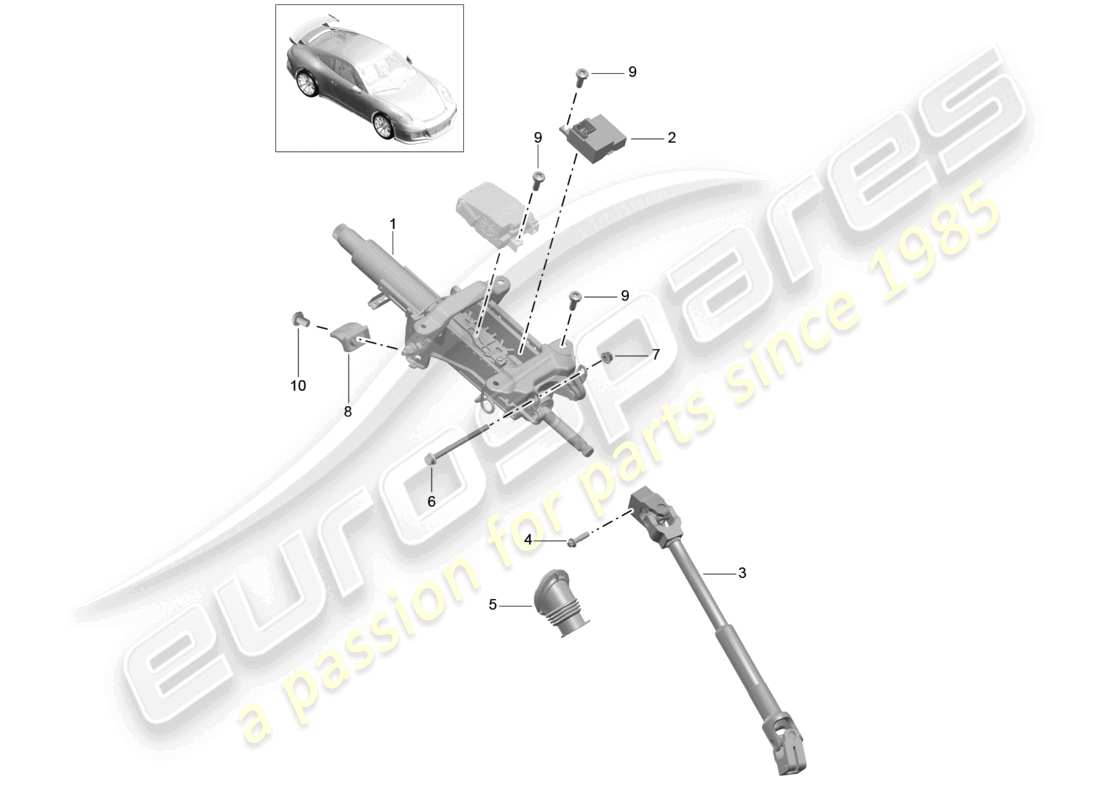 a part diagram from the porsche 991 parts catalogue