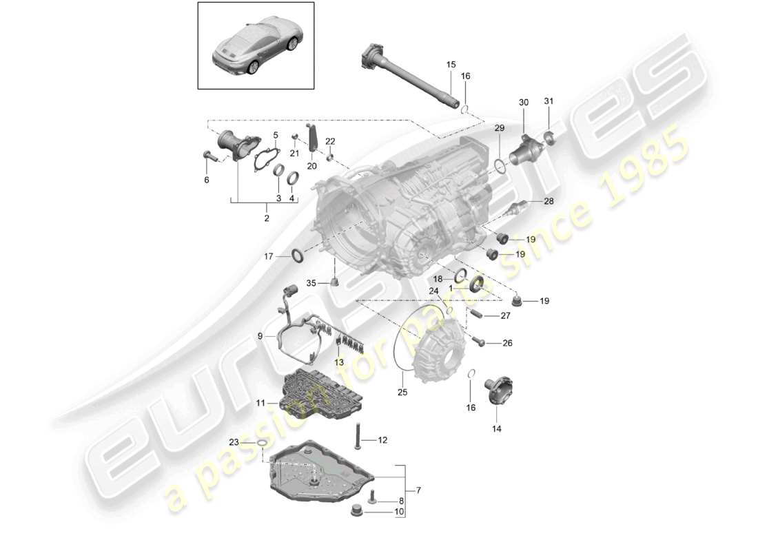 a part diagram from the porsche 991 parts catalogue
