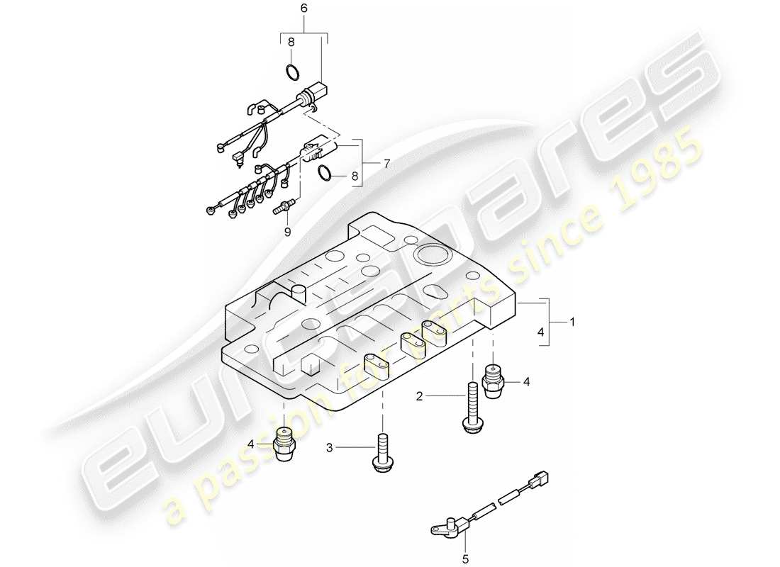 a part diagram from the porsche 2004 (cayenne e1 9pa) parts catalogue