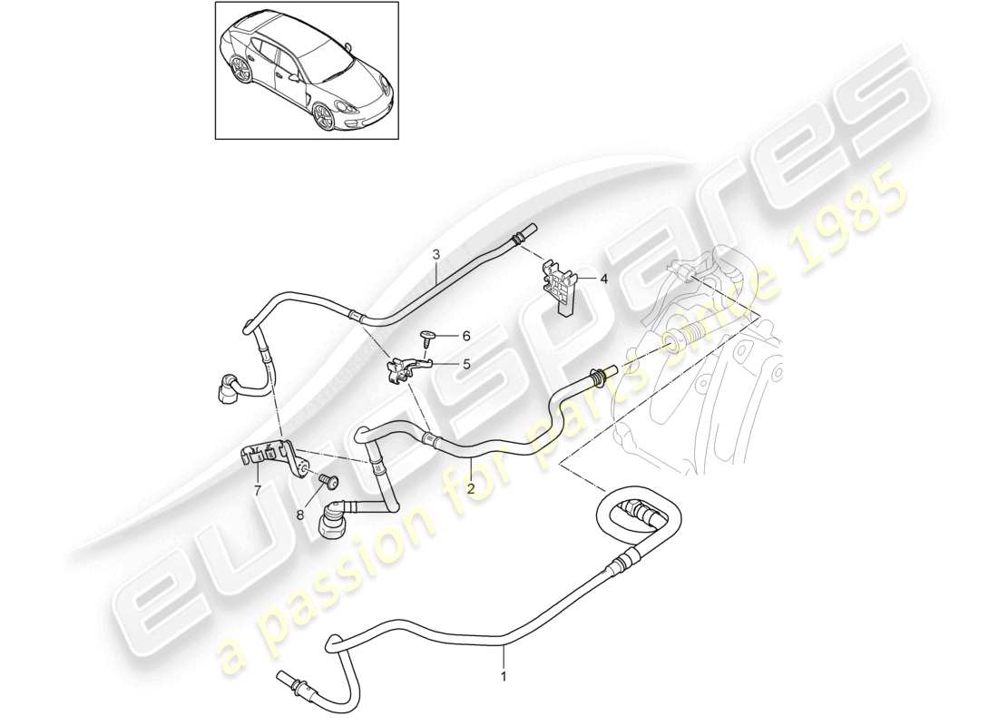 VIEW PARTS DIAGRAMS FROM THE PORSCHE PANAMERA PARTS CATALOGUE a part diagram from the porsche panamera parts catalogue