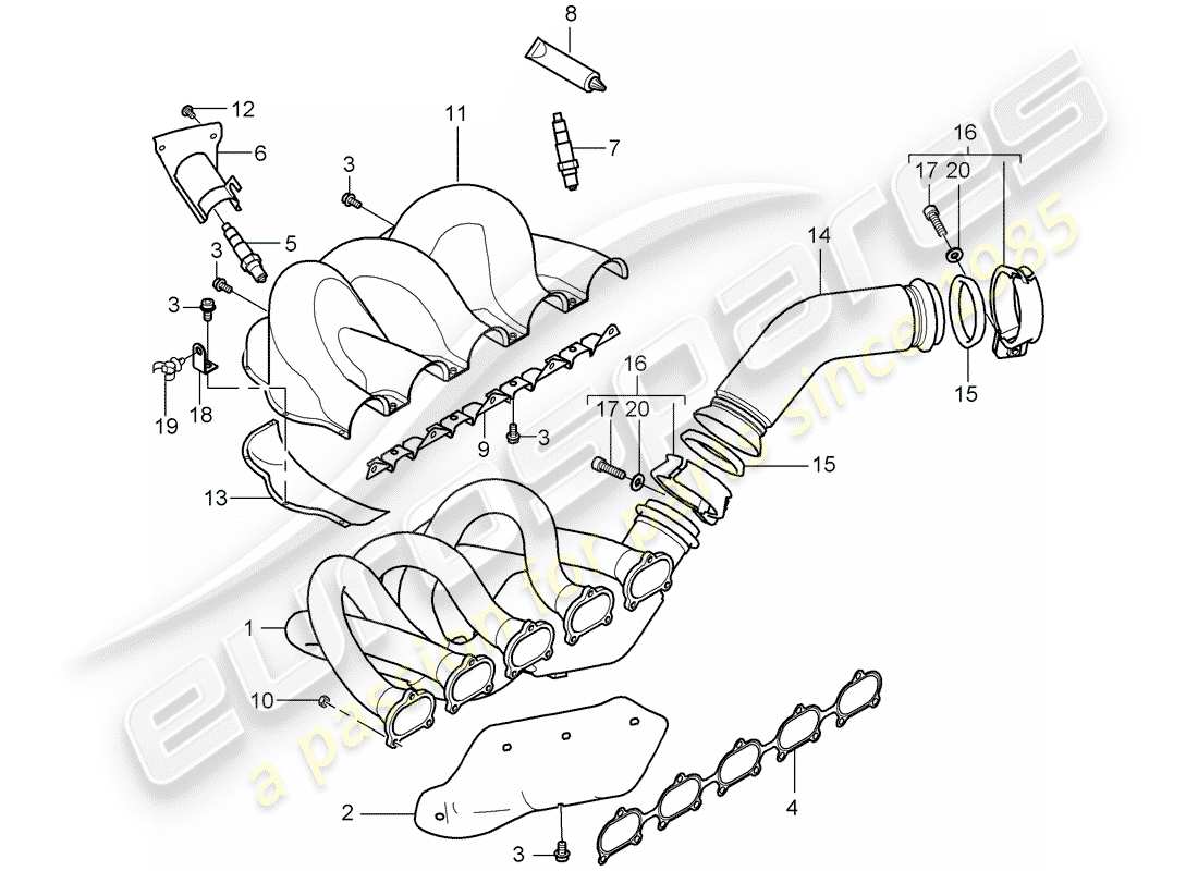 a part diagram from the porsche carrera gt parts catalogue