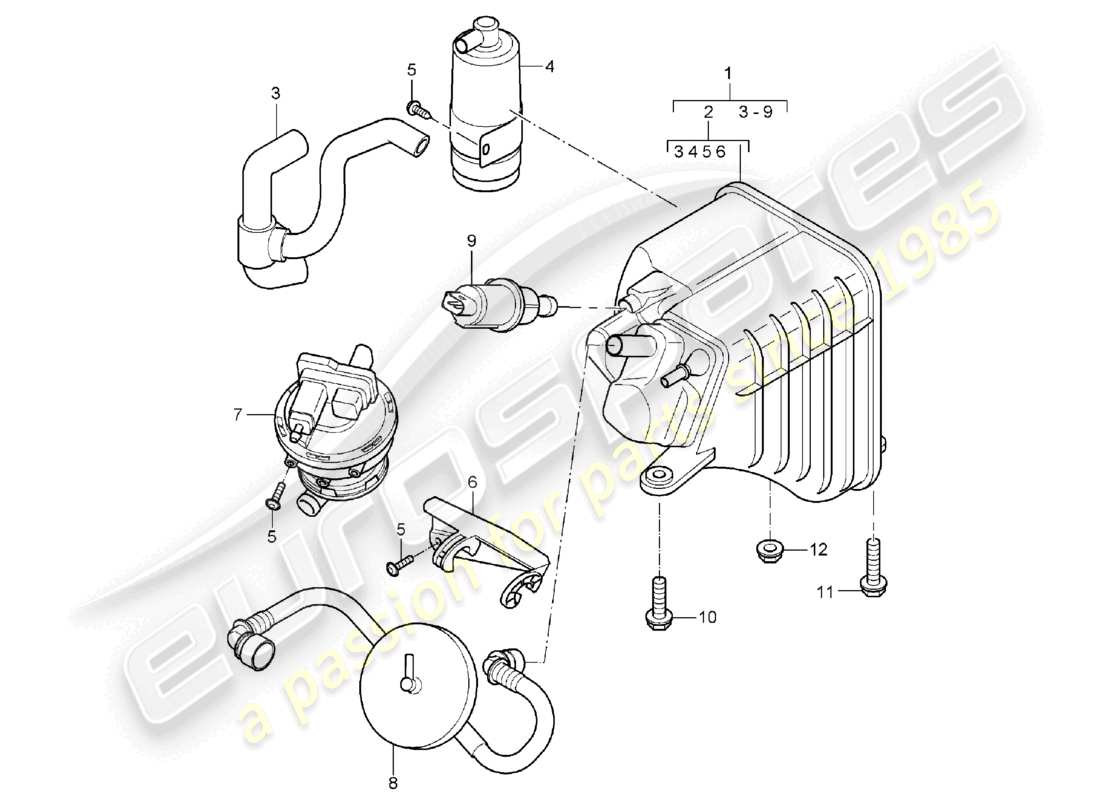 a part diagram from the porsche cayenne parts catalogue