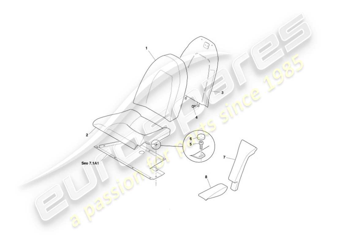 a part diagram from the aston martin vanquish (2003) parts catalogue