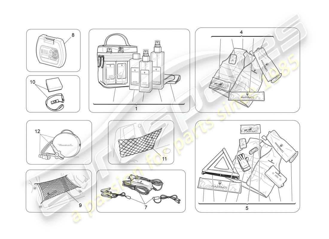 maserati granturismo (2016) after market accessories part diagram