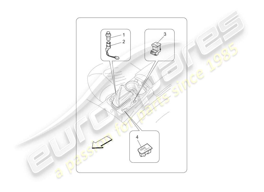 maserati granturismo (2009) centre console devices parts diagram