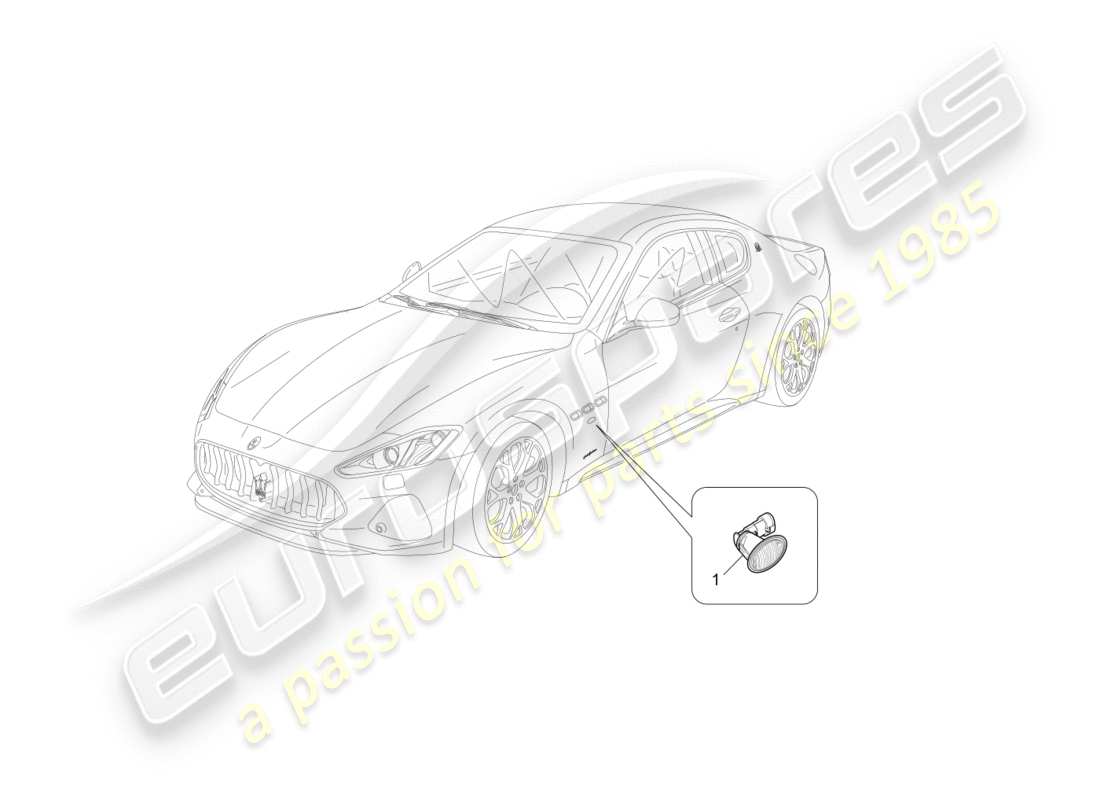 maserati granturismo s (2018) side light clusters parts diagram
