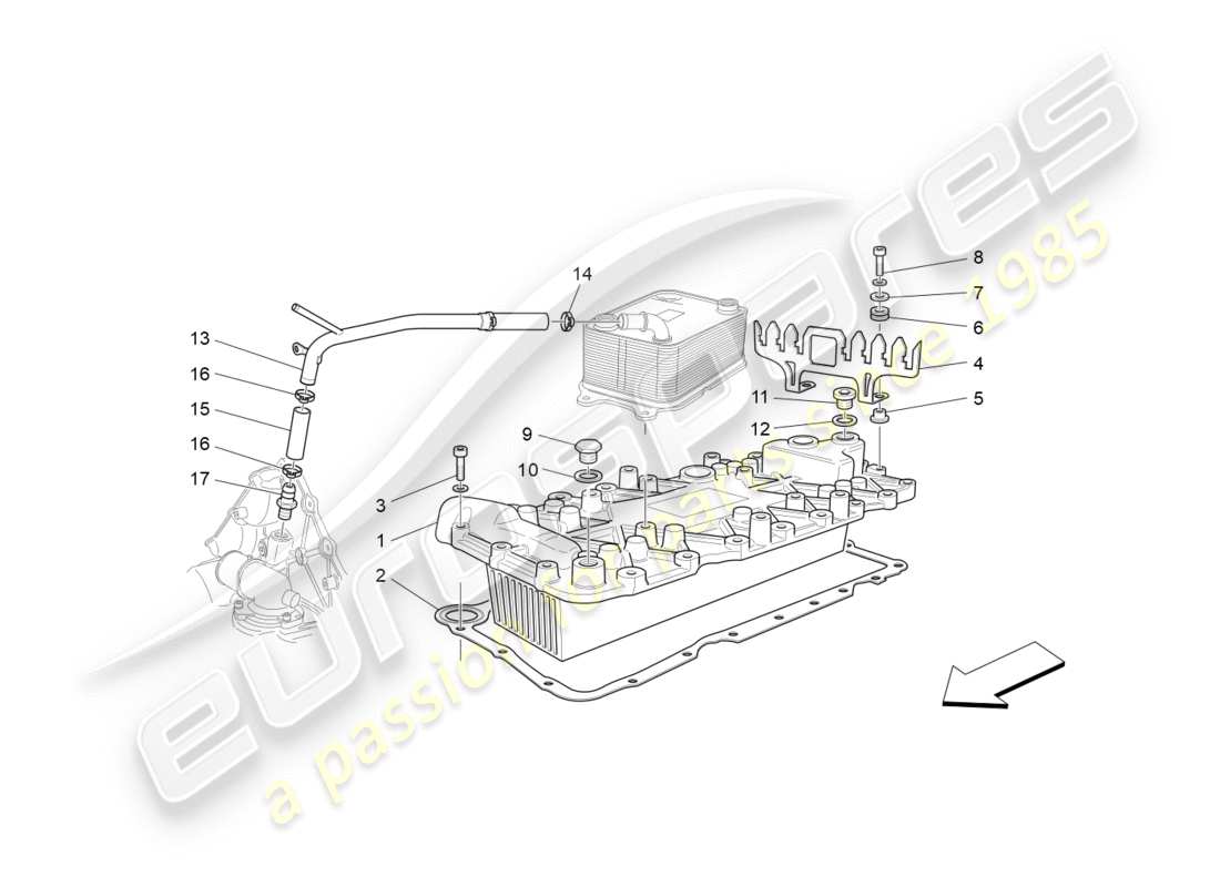 maserati granturismo (2016) heat exchanger part diagram