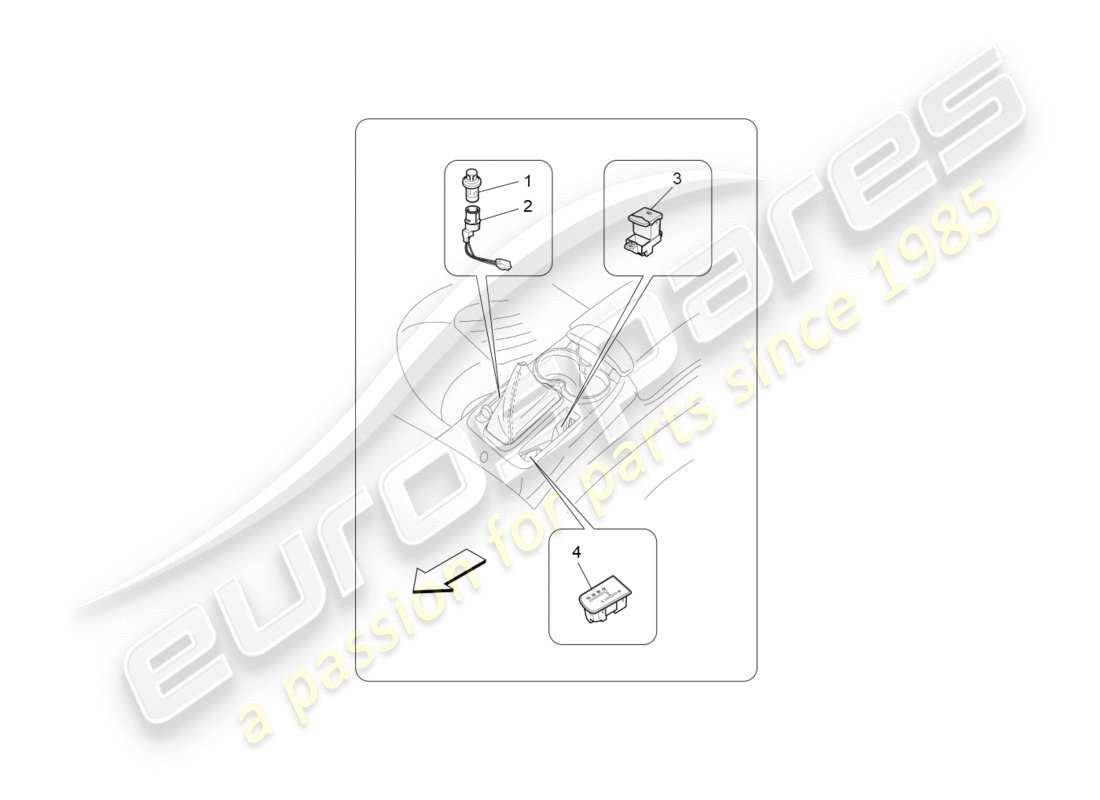 maserati granturismo (2011) centre console devices part diagram