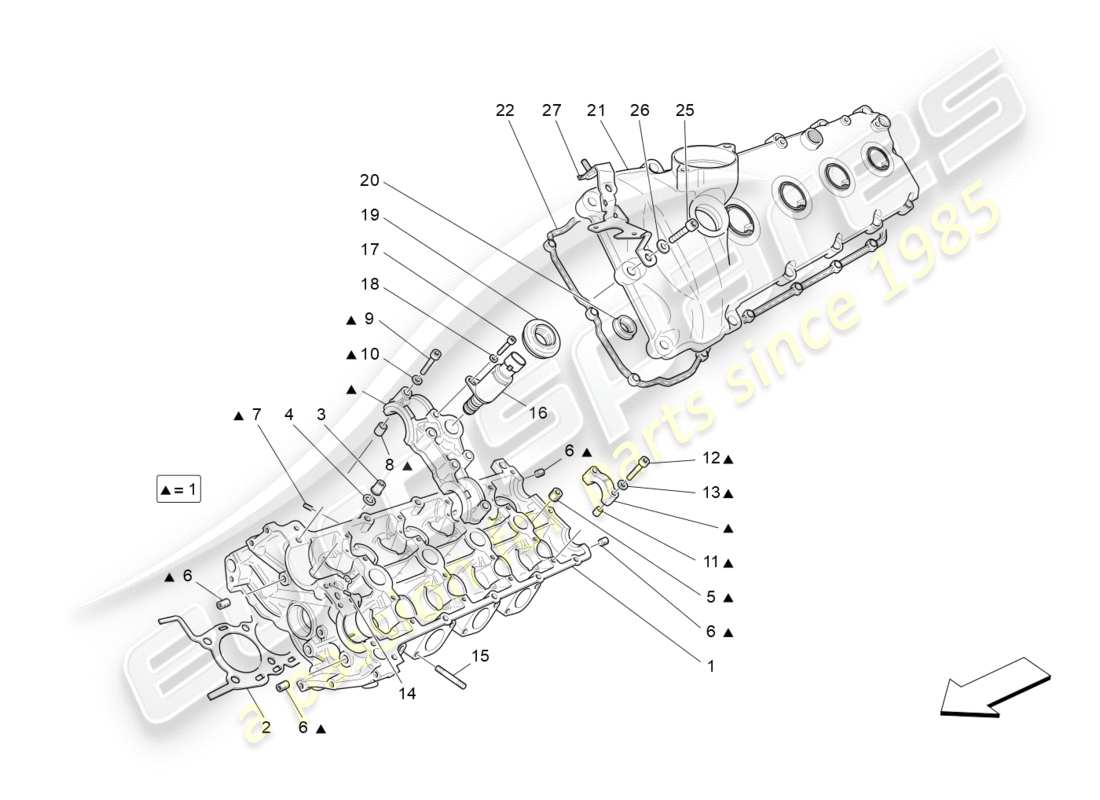 maserati granturismo s (2019) lh cylinder head part diagram