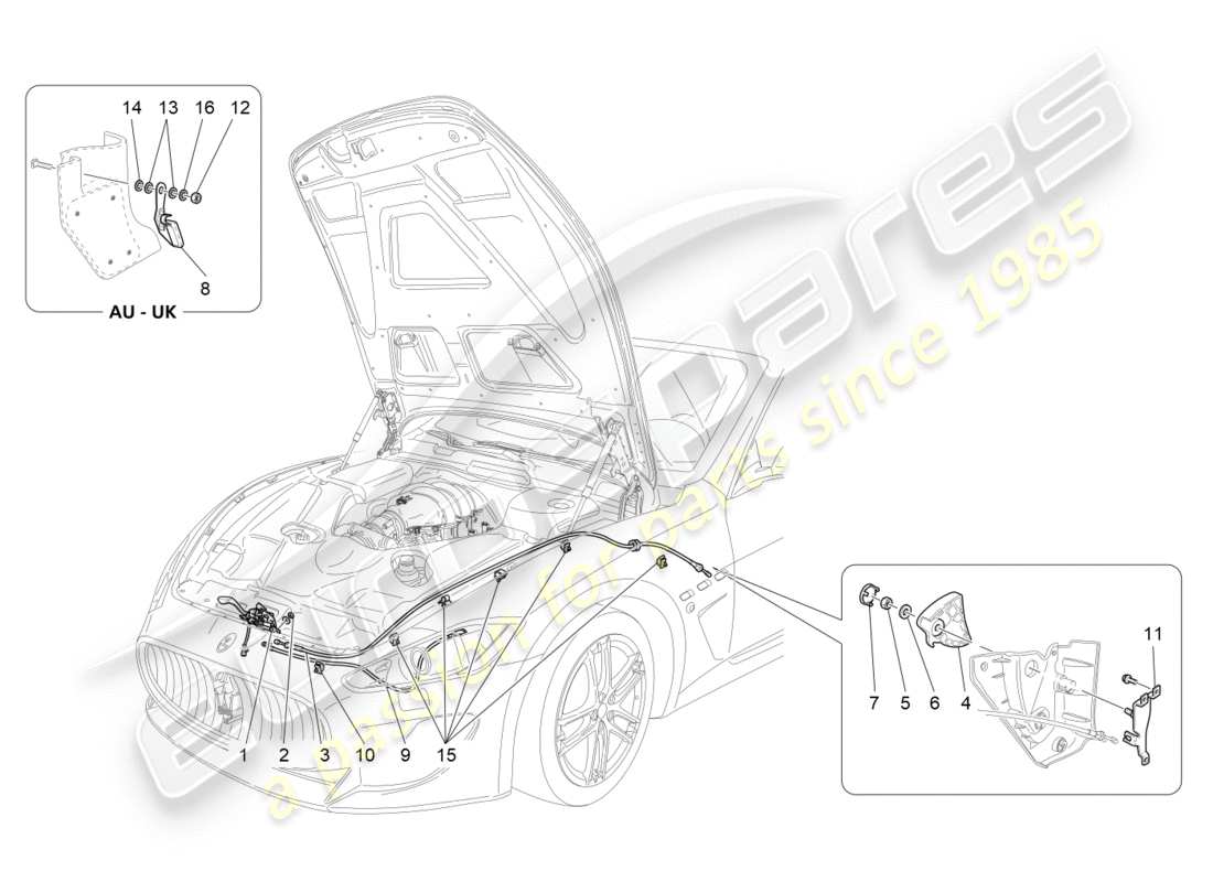 a part diagram from the maserati quattroporte m156 (2014 onwards) parts catalogue